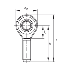 桿端軸承 GAKSR25-PS, 根據(jù) DIN ISO 12 240-4 標(biāo)準(zhǔn)，特種鋼材料，帶右旋外螺紋，免維護