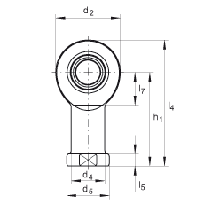 桿端軸承 GIR8-DO, 根據(jù) DIN ISO 12 240-4 標(biāo)準(zhǔn)，帶右旋內(nèi)螺紋，需維護(hù)