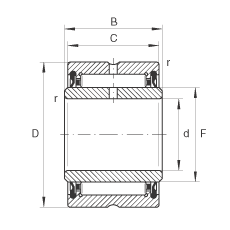 滾針軸承 NA4901-2RSR, 尺寸系列 49，兩側(cè)唇密封