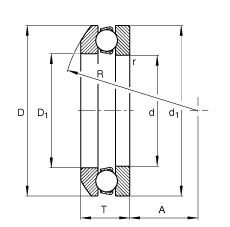 推力深溝球軸承 53217, 根據(jù) DIN 711/ISO 104 標(biāo)準(zhǔn)的主要尺寸，單向，帶球面軸承座圈，可分離