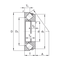 推力調(diào)心滾子軸承 294/530-E-MB, 根據(jù) DIN 728/ISO 104 標準的主要尺寸，單向，可分離