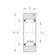 支撐型滾輪 RSTO12, 無軸向引導(dǎo)，外圈無擋邊