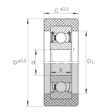 滾輪 KLRZ12X41X16-2RSR, 帶塑料箍，兩側(cè)密封