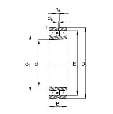 圓柱滾子軸承 NN3036-AS-K-M-SP, 根據(jù) DIN 5412-4 標(biāo)準(zhǔn)的主要尺寸, 非定位軸承, 雙列，帶錐孔，錐度 1:12 ，可分離, 帶保持架，減小的徑向內(nèi)部游隙，限制公差