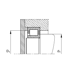 圓柱滾子軸承 NJ418-M1, 根據(jù) DIN 5412-1 標(biāo)準(zhǔn)的主要尺寸, 半定位軸承, 可分離, 帶保持架