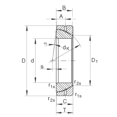 角接觸關(guān)節(jié)軸承 GE160-SX, 根據(jù) DIN ISO 12 240-2 標(biāo)準(zhǔn)，需維護(hù)