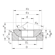 推力關(guān)節(jié)軸承 GE50-AX, 根據(jù) DIN ISO 12 240-3 標(biāo)準(zhǔn)，需維護(hù)