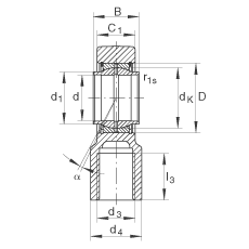 液壓桿端軸承 GIHNRK110-LO, 根據(jù) DIN ISO 12 240-4 標(biāo)準(zhǔn)，帶右旋螺紋夾緊裝置，需維護(hù)