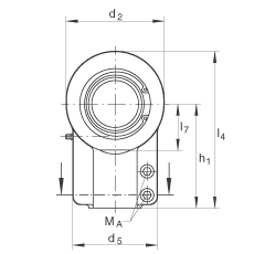 液壓桿端軸承 GIHNRK110-LO, 根據(jù) DIN ISO 12 240-4 標(biāo)準(zhǔn)，帶右旋螺紋夾緊裝置，需維護(hù)