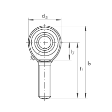 桿端軸承 GAKR8-PB, 根據(jù) DIN ISO 12 240-4 標準，帶右旋外螺紋，需維護