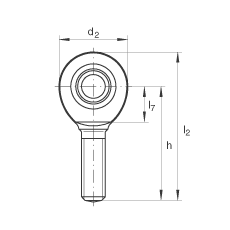 桿端軸承 GAR8-UK, 根據(jù) DIN ISO 12 240-4 標(biāo)準(zhǔn)，帶右旋外螺紋，需維護(hù)