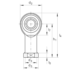 桿端軸承 GIKPR30-PW, 根據(jù) DIN ISO 12 240-4 標(biāo)準(zhǔn)，帶右旋小螺距內(nèi)螺紋，需維護(hù)