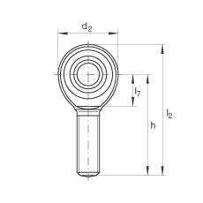 桿端軸承 GAKR30-PW, 根據(jù) DIN ISO 12 240-4 標(biāo)準(zhǔn)，帶右旋外螺紋，需維護(hù)