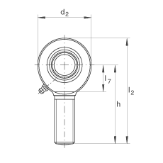 桿端軸承 GAR60-DO-2RS, 根據(jù) DIN ISO 12 240-4 標(biāo)準(zhǔn)，帶右旋外螺紋，需維護，兩側(cè)唇密封