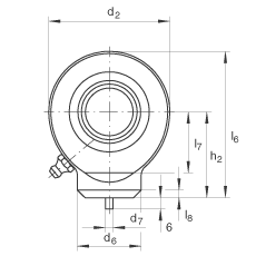 液壓桿端軸承 GK30-DO, 根據(jù) DIN ISO 12 240 標(biāo)準(zhǔn)，帶焊接面，需維護(hù)