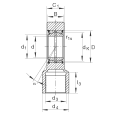 液壓桿端軸承 GIHRK120-DO, 根據(jù) DIN ISO 12 240-4 標(biāo)準，帶右旋螺紋夾緊裝置，需維護