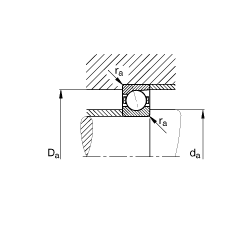 主軸軸承 B7238-E-T-P4S, 調(diào)節(jié)，成對或單元安裝，接觸角 α = 25°，限制公差