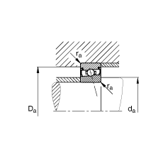 主軸軸承 HSS71902-E-T-P4S, 調(diào)節(jié)，成對安裝，接觸角 α = 25°，兩側(cè)唇密封，非接觸，限制公差