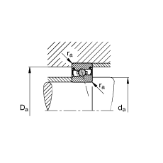 主軸軸承 HCS71902-E-T-P4S, 調節(jié)，成對或單元安裝，接觸角 α = 25°，兩側唇密封，非接觸，限制公差