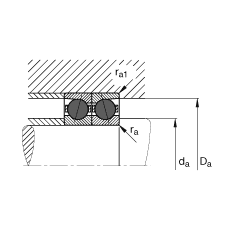 主軸軸承 HCB7209-E-T-P4S, 調(diào)節(jié)，成對或單元安裝，接觸角 α = 25°，陶瓷球，限制公差