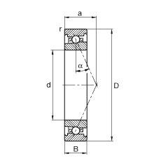 主軸軸承 HS7003-E-T-P4S, 調(diào)節(jié)，成對或單元安裝，接觸角 α = 25°，限制公差