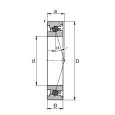 主軸軸承 HC71902-C-T-P4S, 調(diào)節(jié)，成對(duì)或單元安裝，接觸角 α = 15°，陶瓷球，限制公差