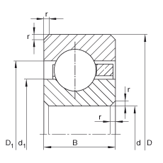 薄截面軸承 CSCG120, 深溝球軸承，類型C，運(yùn)行溫度 -54°C 到 +120°C