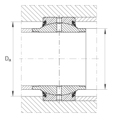 關(guān)節(jié)軸承 GE60-HO-2RS, 根據(jù) DIN ISO 12 240-1 標(biāo)準(zhǔn), 需維護(hù)，兩側(cè)唇密封