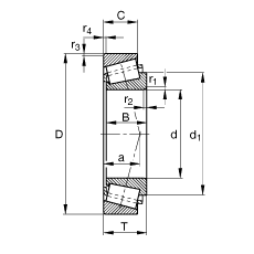 圓錐滾子軸承 32016-X, 根據(jù) DIN ISO 355 / DIN 720 標(biāo)準(zhǔn)的主要尺寸，可分離，調(diào)節(jié)或成對