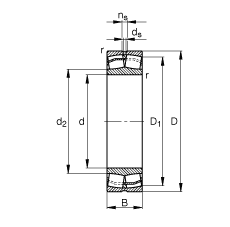 調(diào)心滾子軸承 22220-E1, 根據(jù) DIN 635-2 標準的主要尺寸