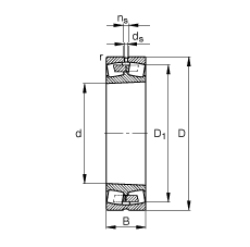 調(diào)心滾子軸承 24064-B-K30-MB, 根據(jù) DIN 635-2 標準的主要尺寸, 錐孔，錐度 1:30